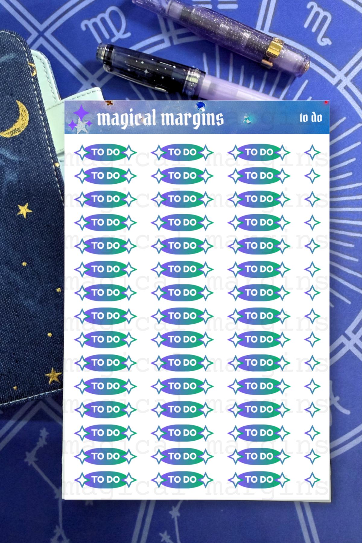 To Do Functional Planner Sticker Sheet