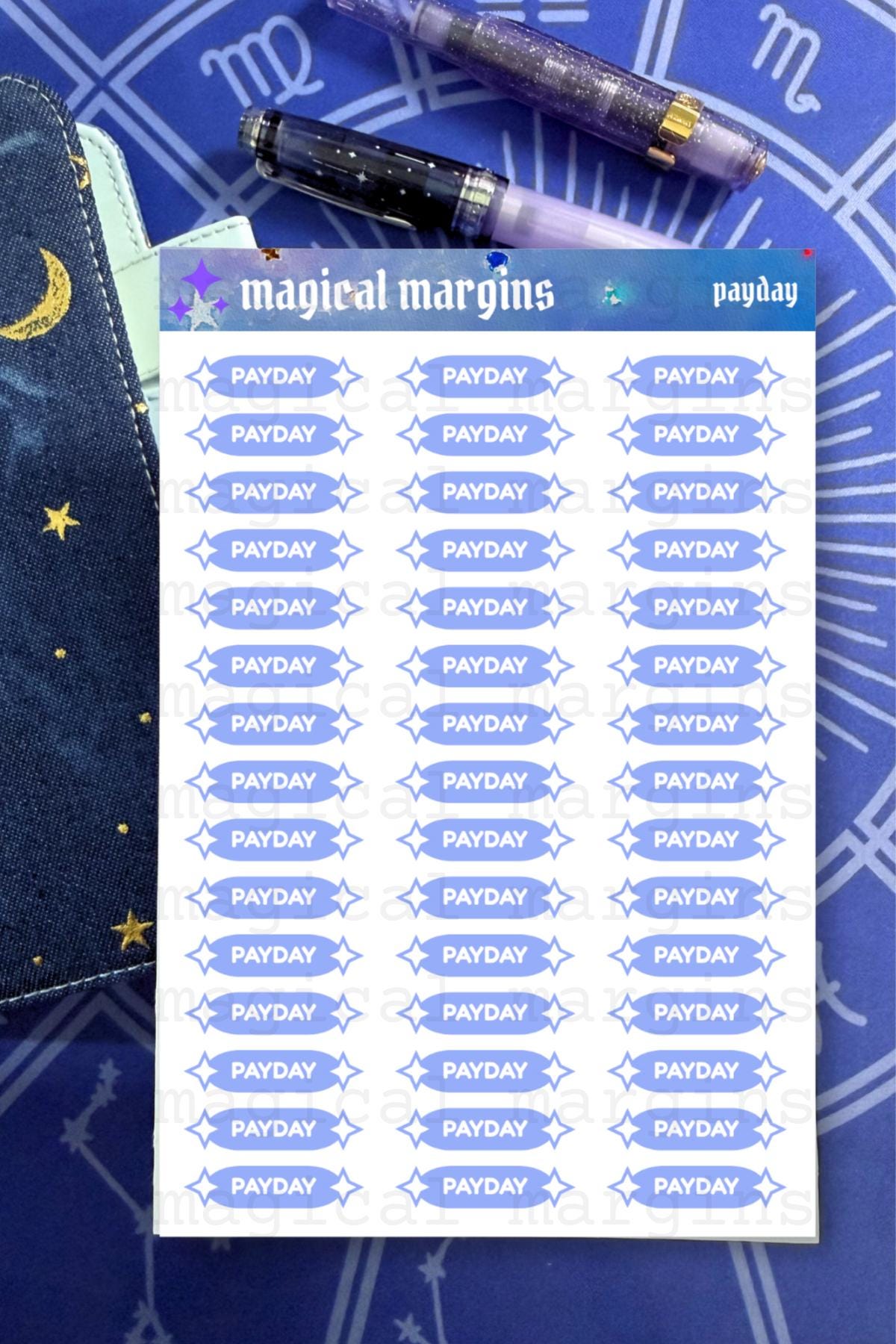 Payday Functional Planner Stickers