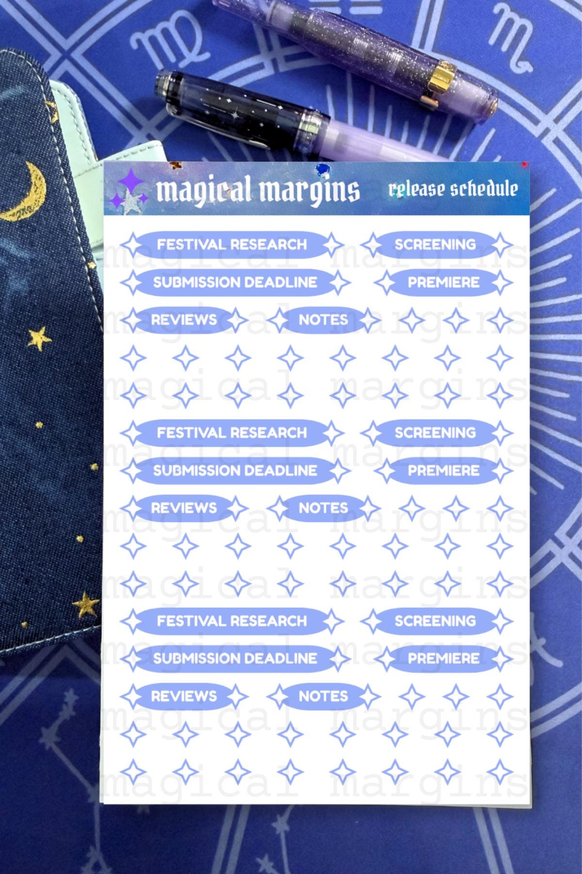 Release Schedule Functional Planner Sticker Sheet