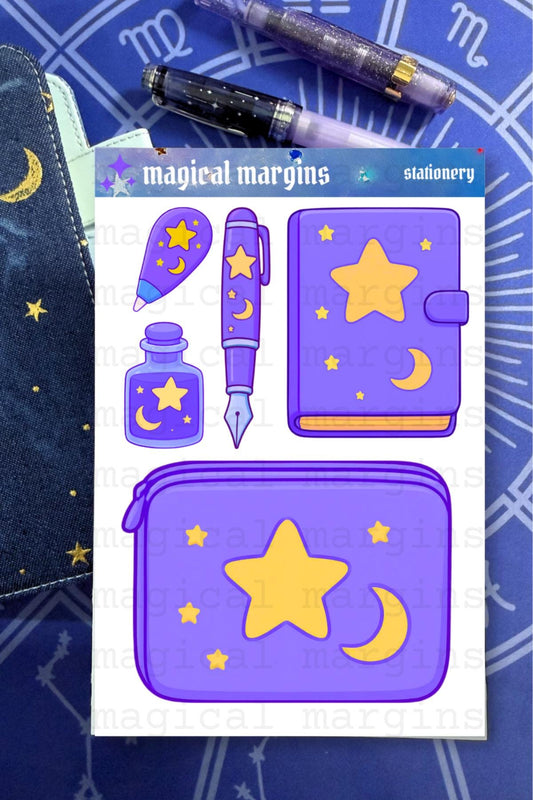 Magical Margins Stationery Junk Journal Sticker Sheet