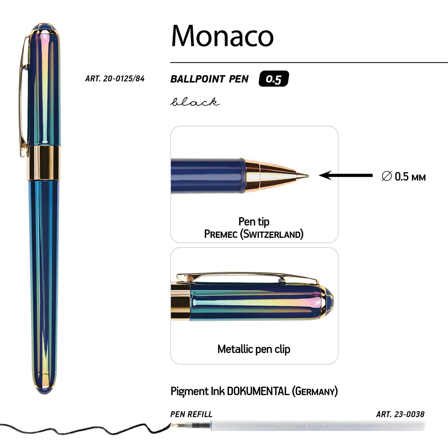 Monaco - Pearlescent Blue Pen