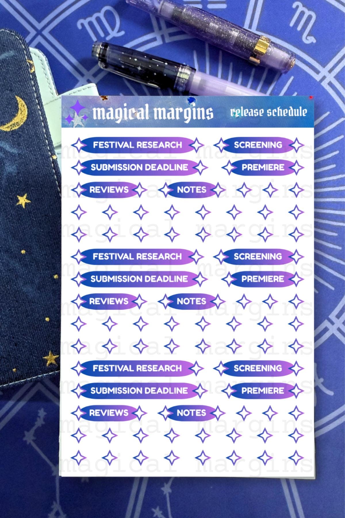 Release Schedule Functional Planner Sticker Sheet