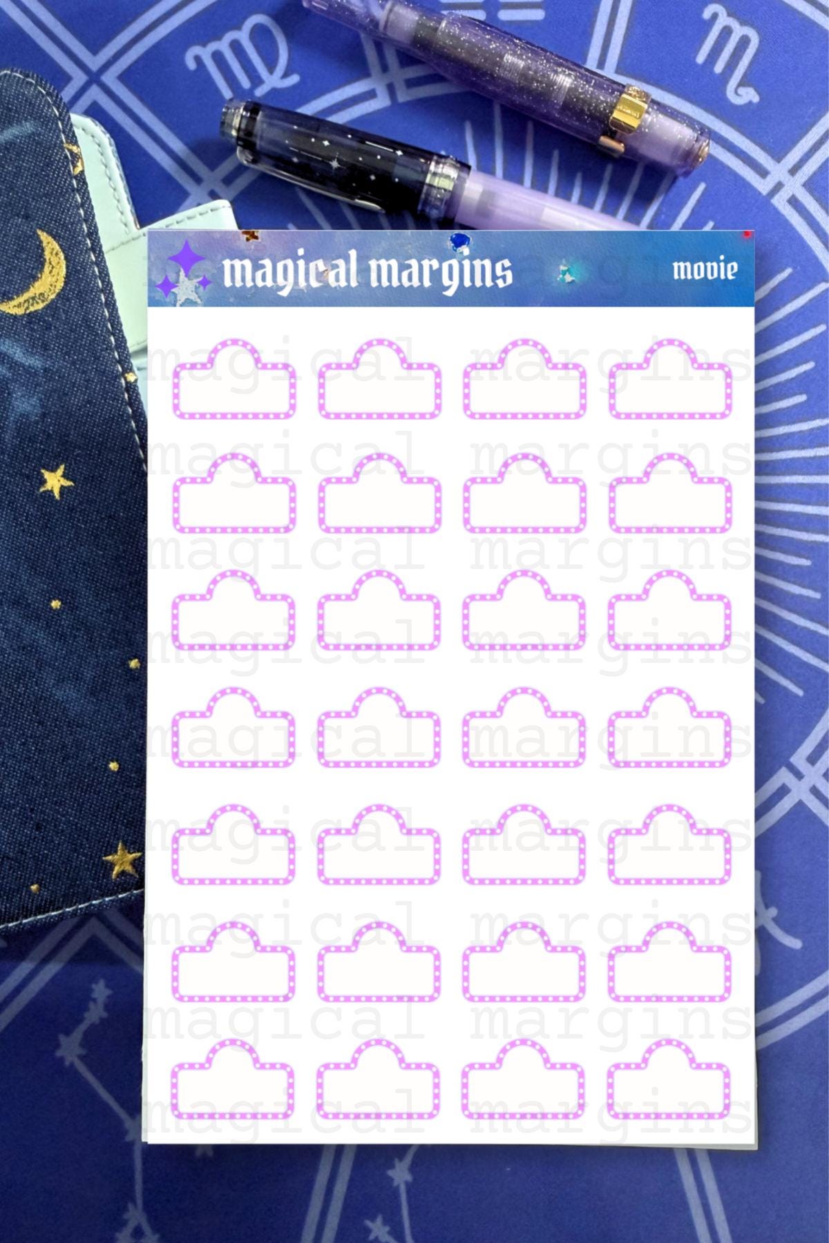 Movie Marquee Functional Planner Sticker Sheet