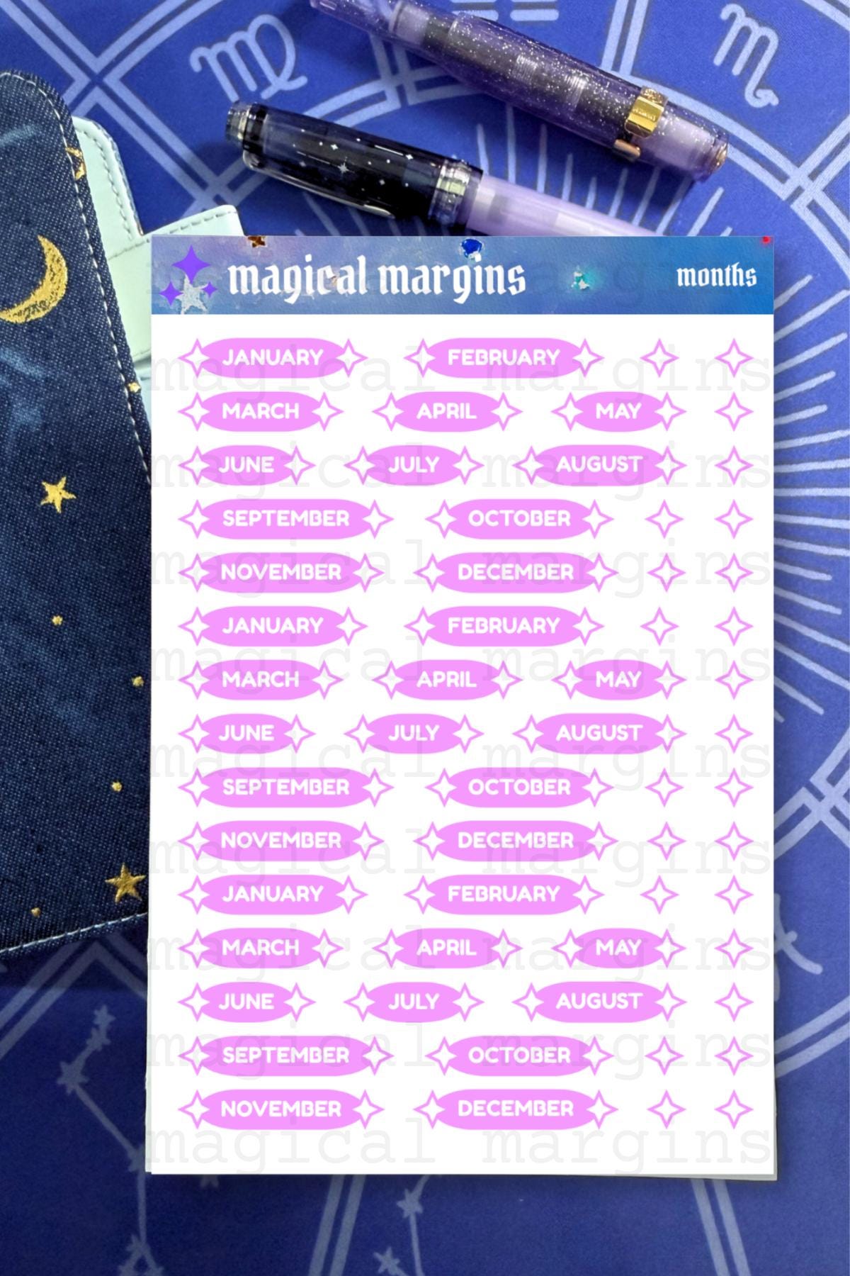 Months Functional Planner Sticker Sheet