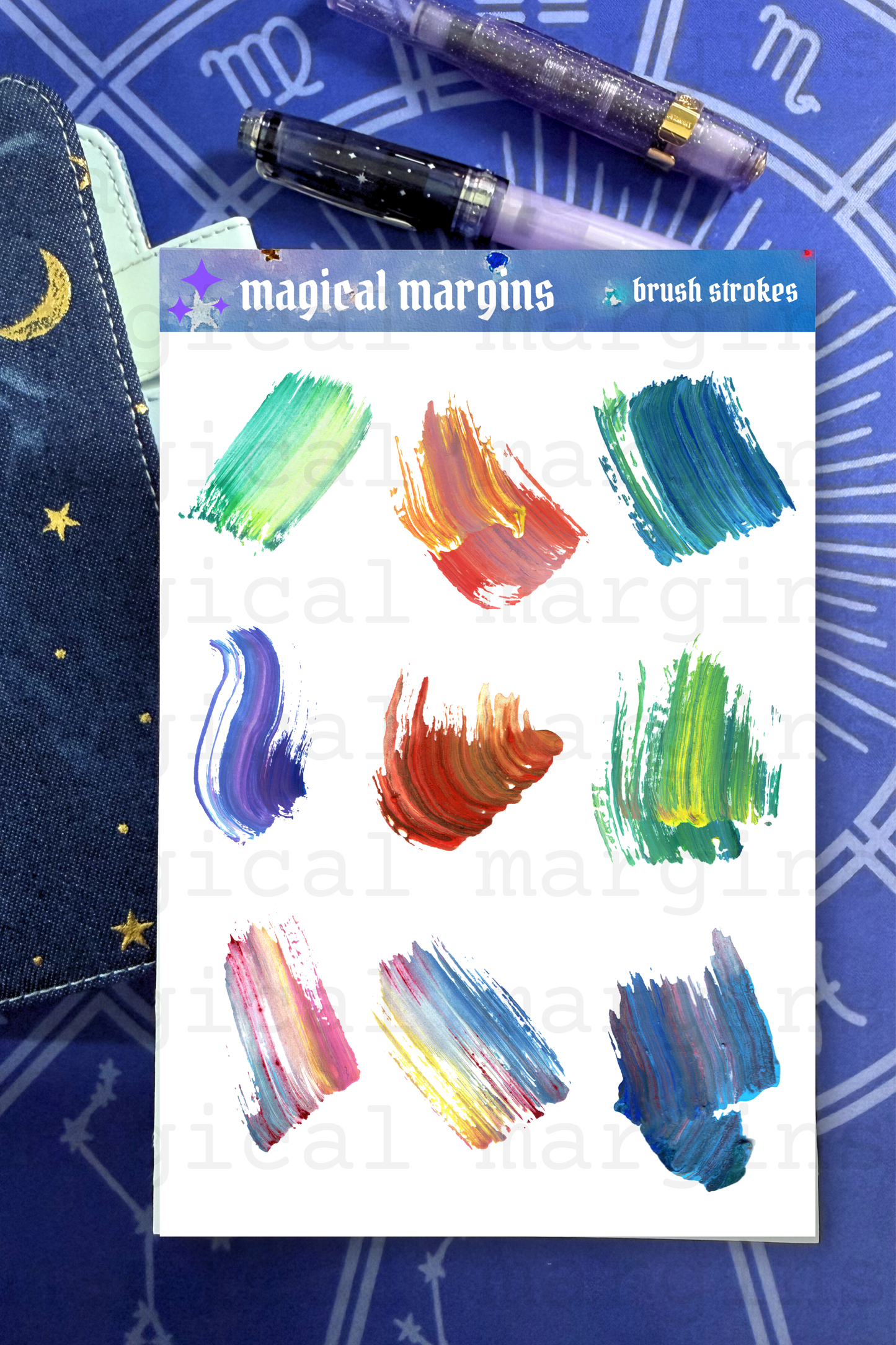 Brush Strokes Decorative Sticker Sheet