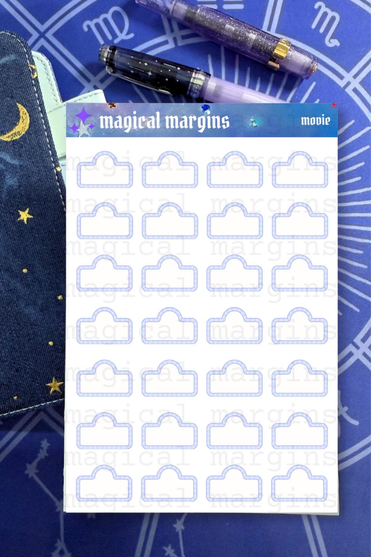 Movie Marquee Functional Planner Sticker Sheet