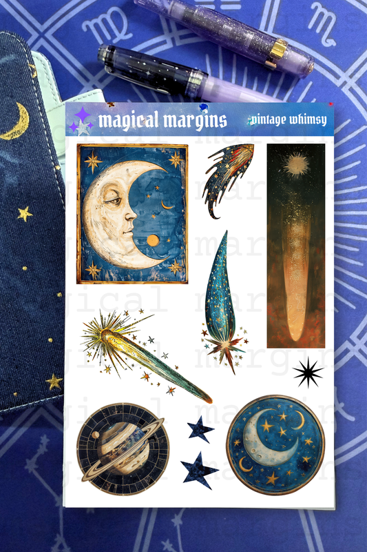 Vintage Whimsy Decorative Sticker Sheet