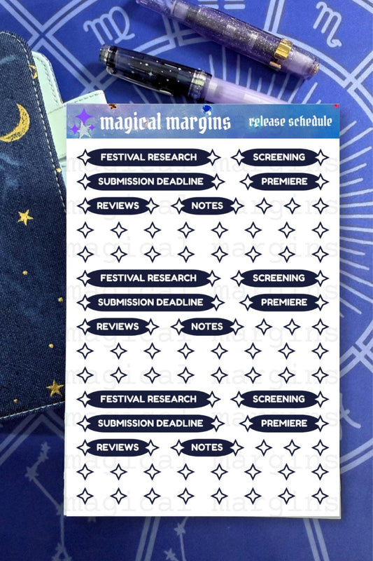 Release Schedule Functional Planner Sticker Sheet