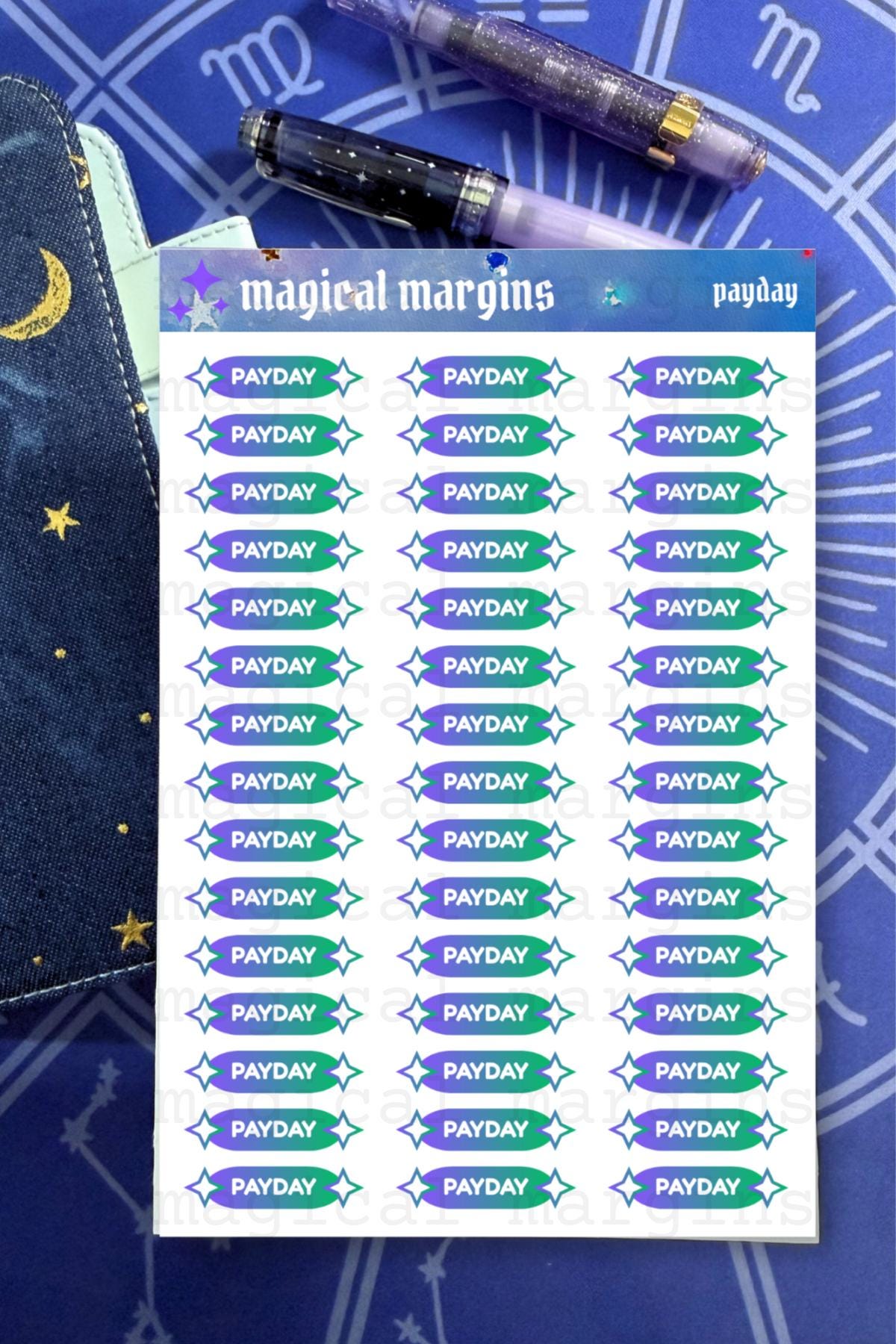 Payday Functional Planner Stickers