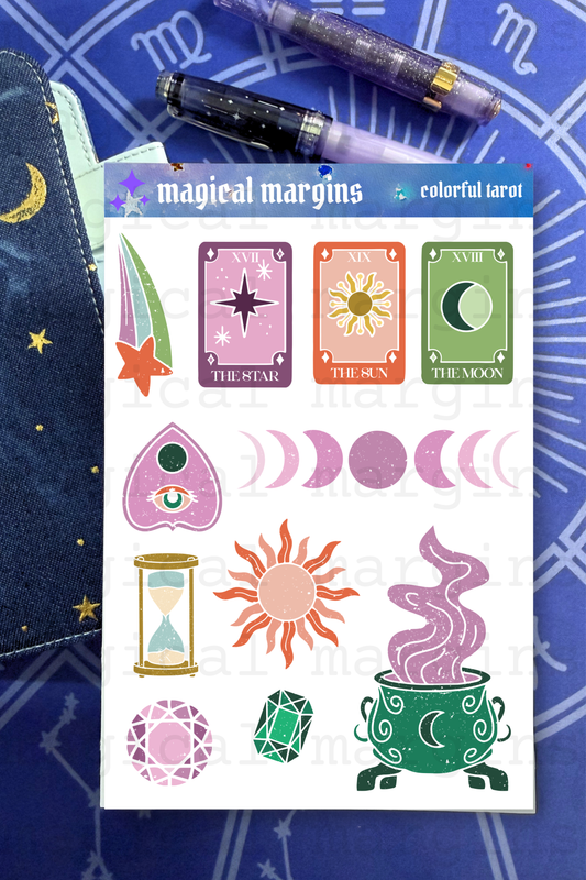 Colorful Tarot Decorative Sticker Sheet