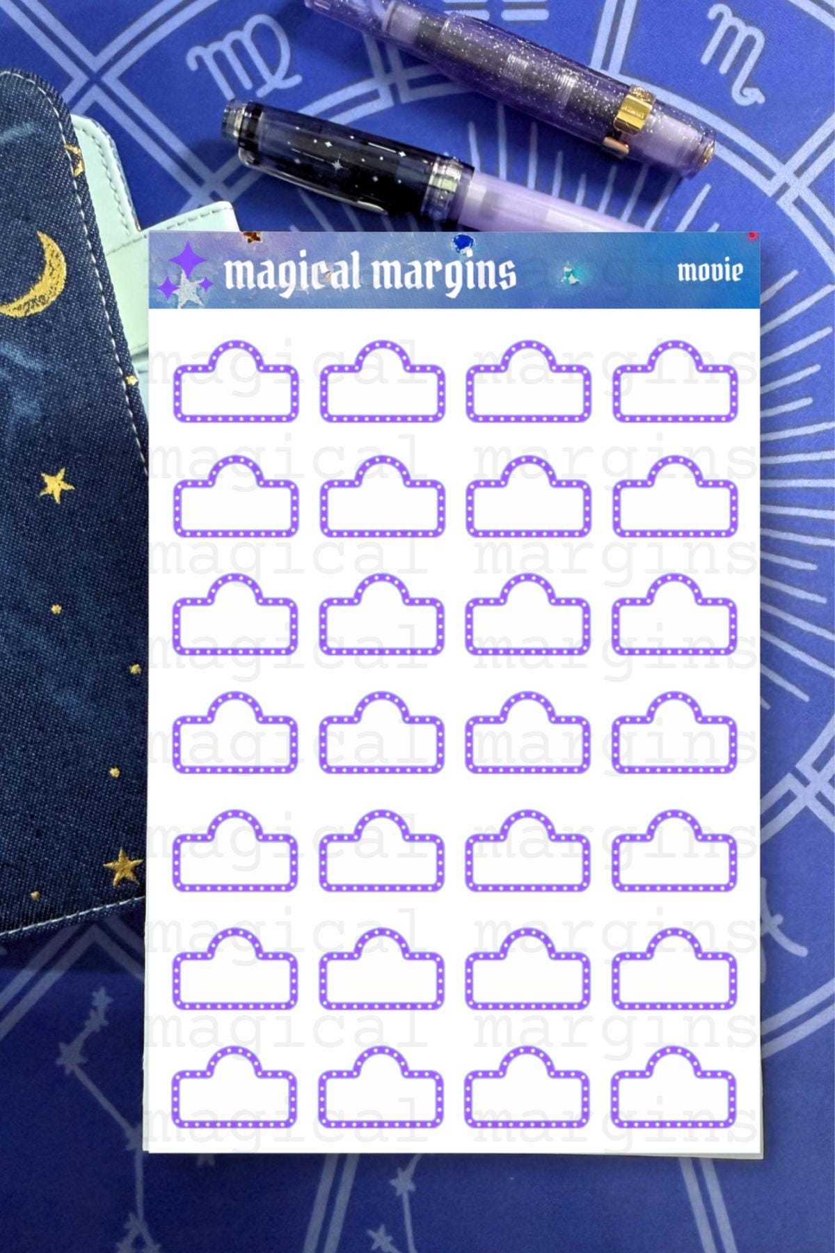 Movie Marquee Functional Planner Sticker Sheet