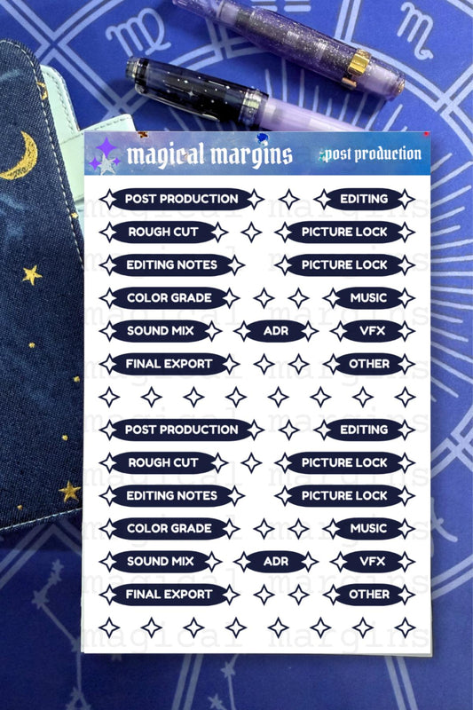 Post Production Functional Planner Sticker Sheet