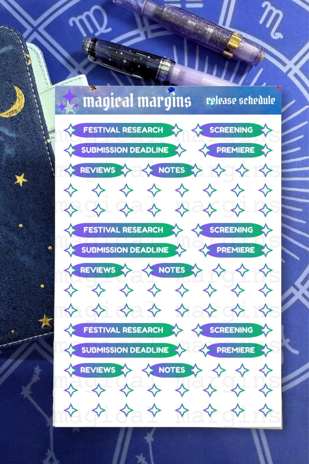 Release Schedule Functional Planner Sticker Sheet