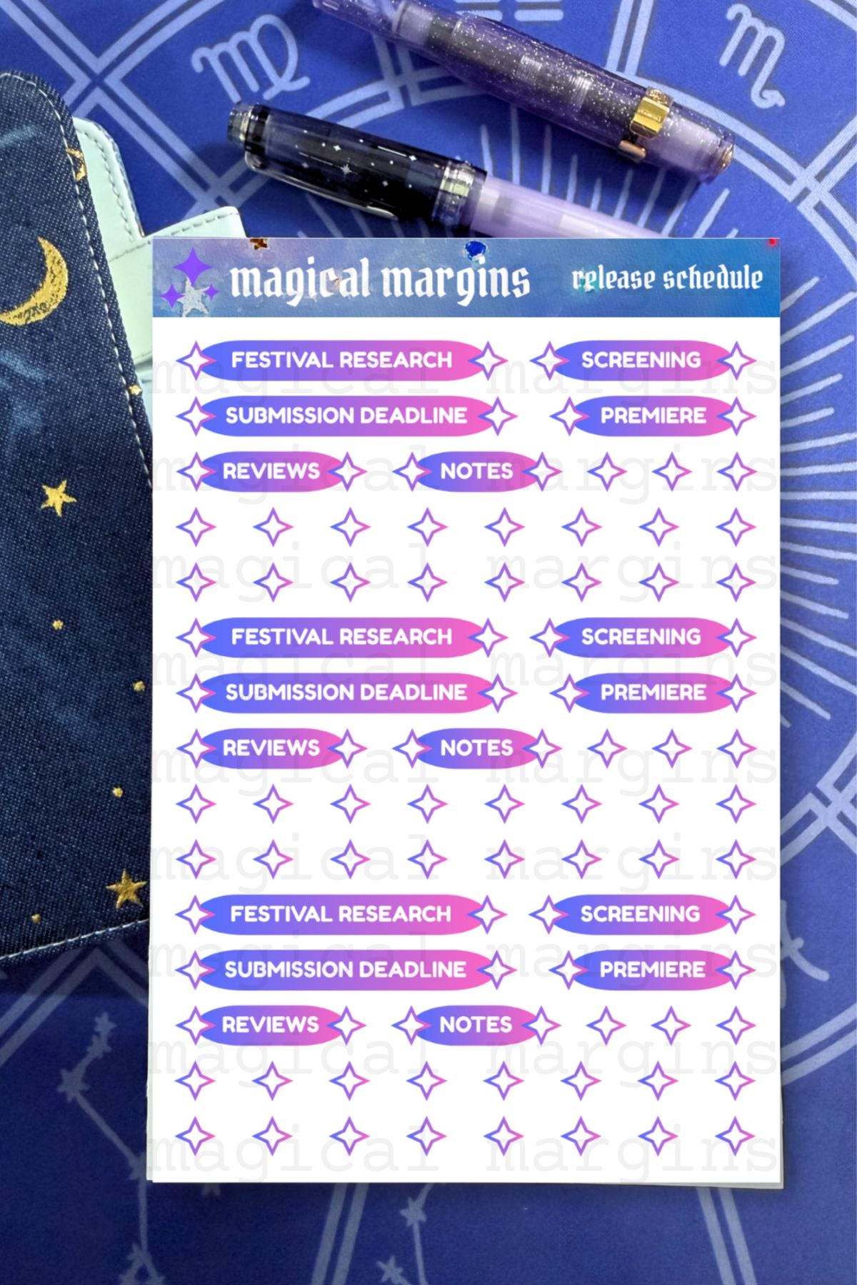 Release Schedule Functional Planner Sticker Sheet