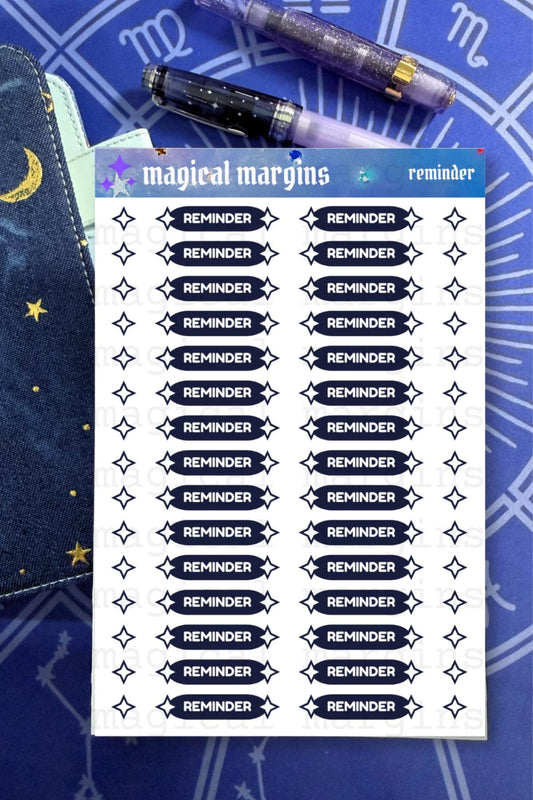 Reminder Functional Planner Sticker Sheet