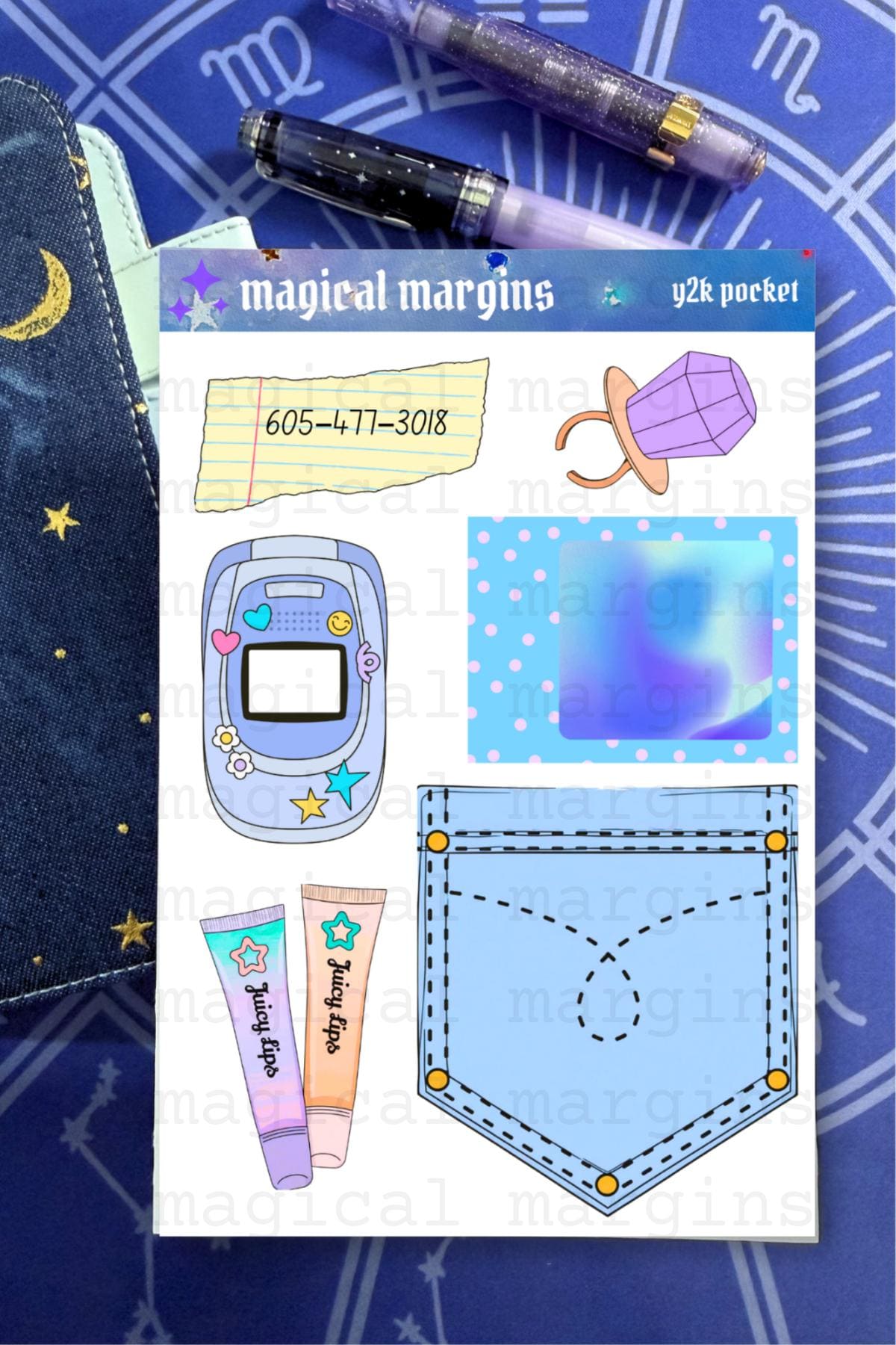 Y2K Pocket Junk Journal Sticker Sheet