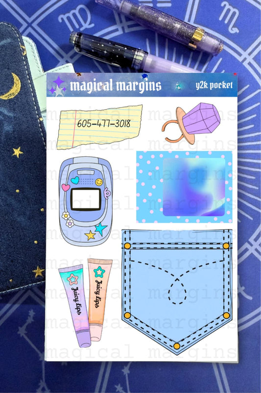 Y2K Pocket Junk Journal Sticker Sheet