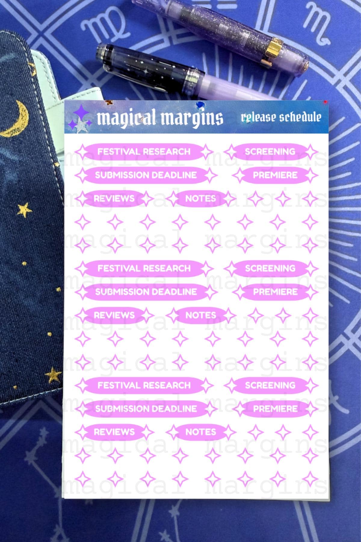 Release Schedule Functional Planner Sticker Sheet
