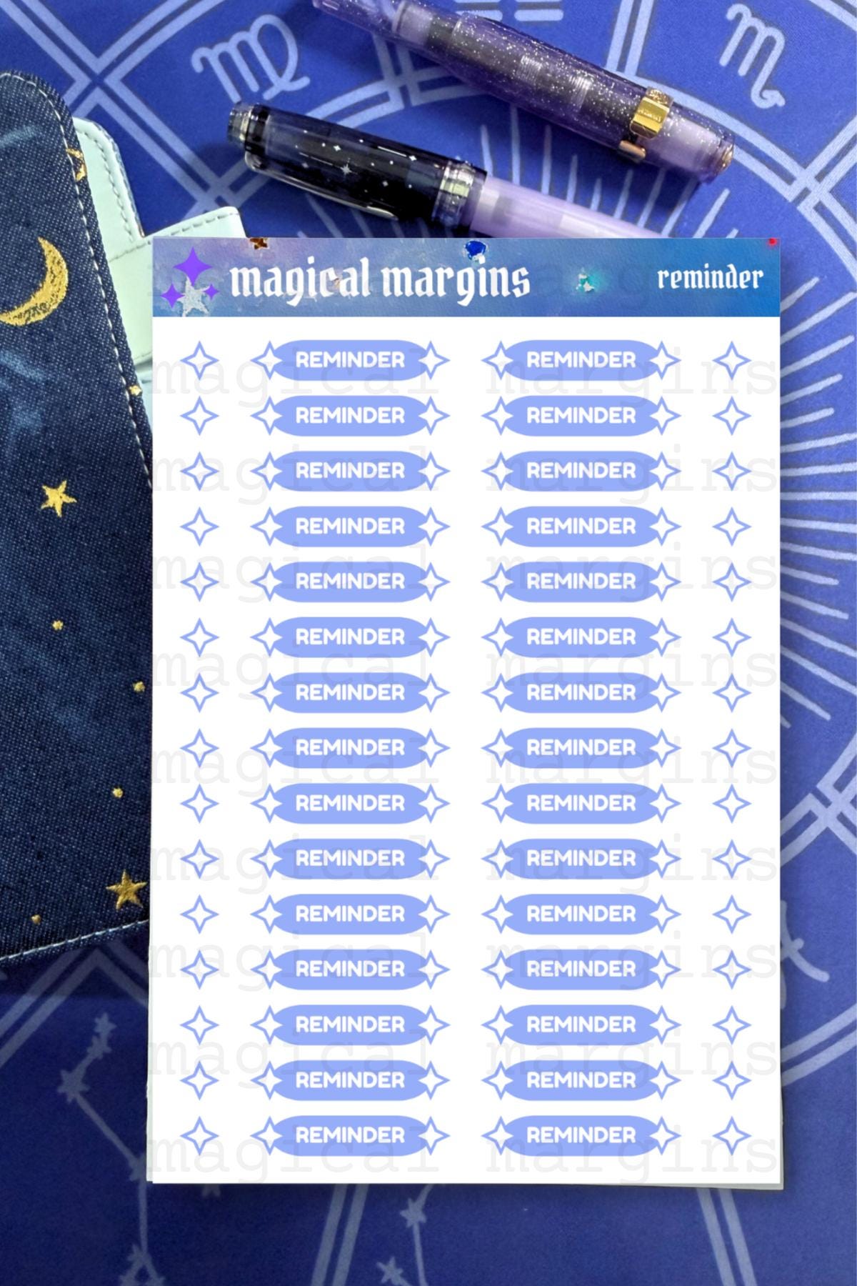 Reminder Functional Planner Sticker Sheet