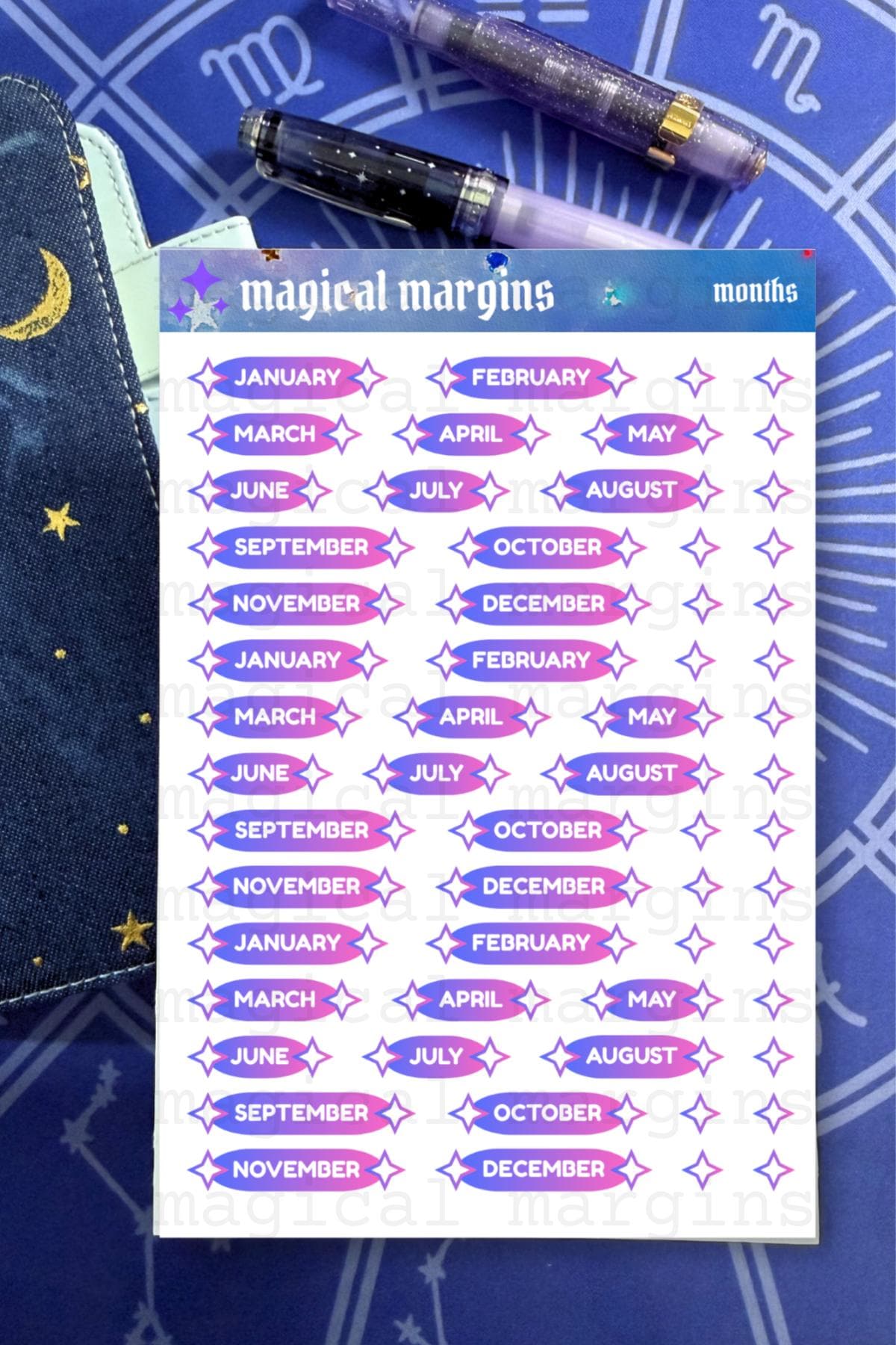 Months Functional Planner Sticker Sheet